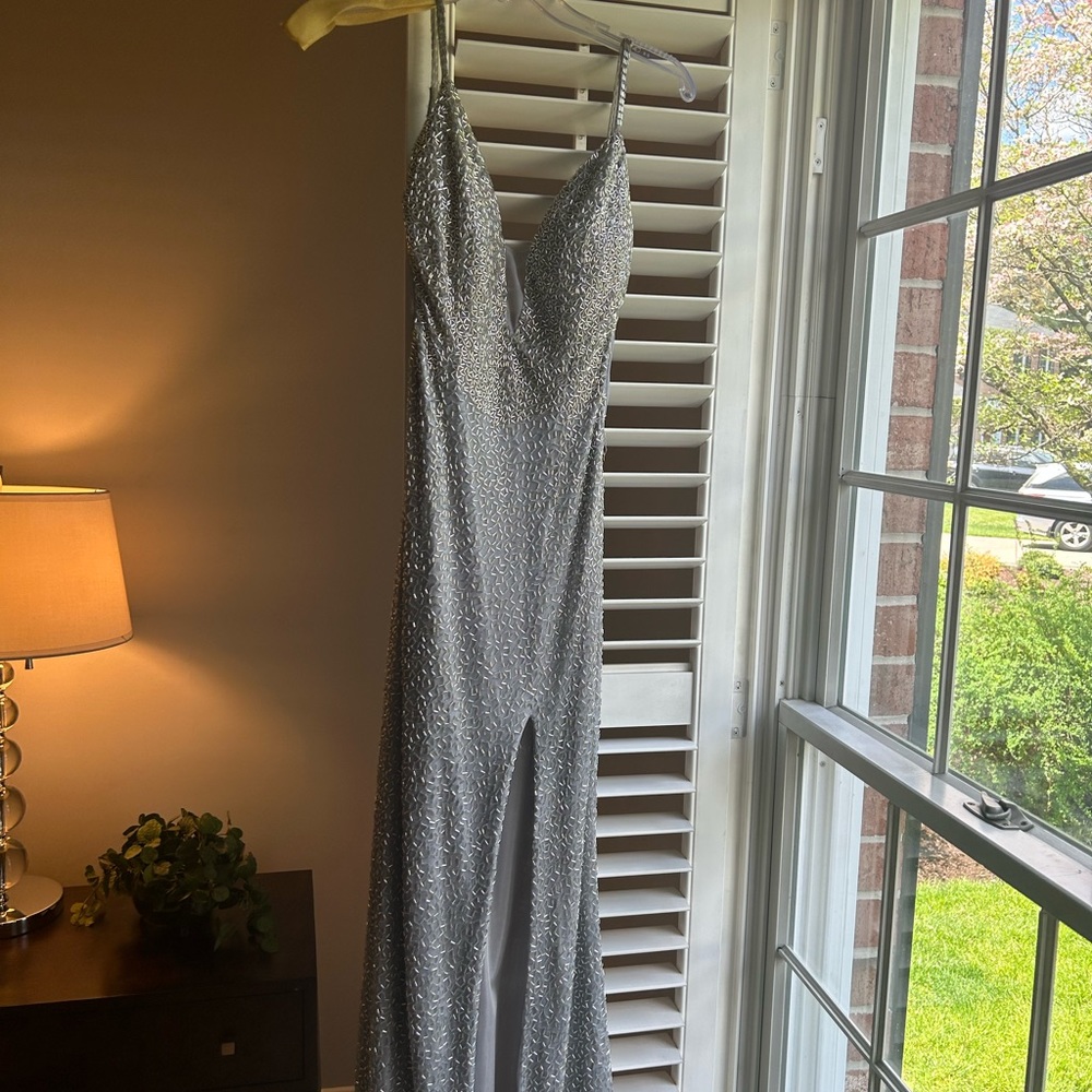Silver sparkly prom dress size 4